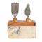 Hello Honey Black Marble Cheese Server Set with Mango Wood Stand
